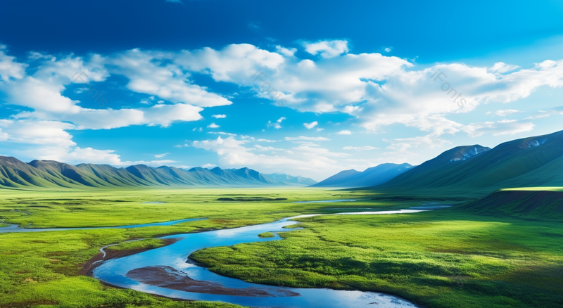 蓝天白云和青山绿水的美丽风景,高清,摄影图,摄影图片,图片大全,摄影图免费下载